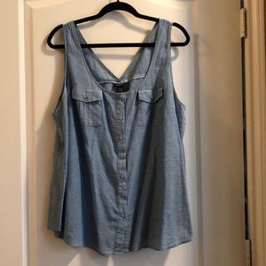 Light blue sleeveless top, size 2(18/20)